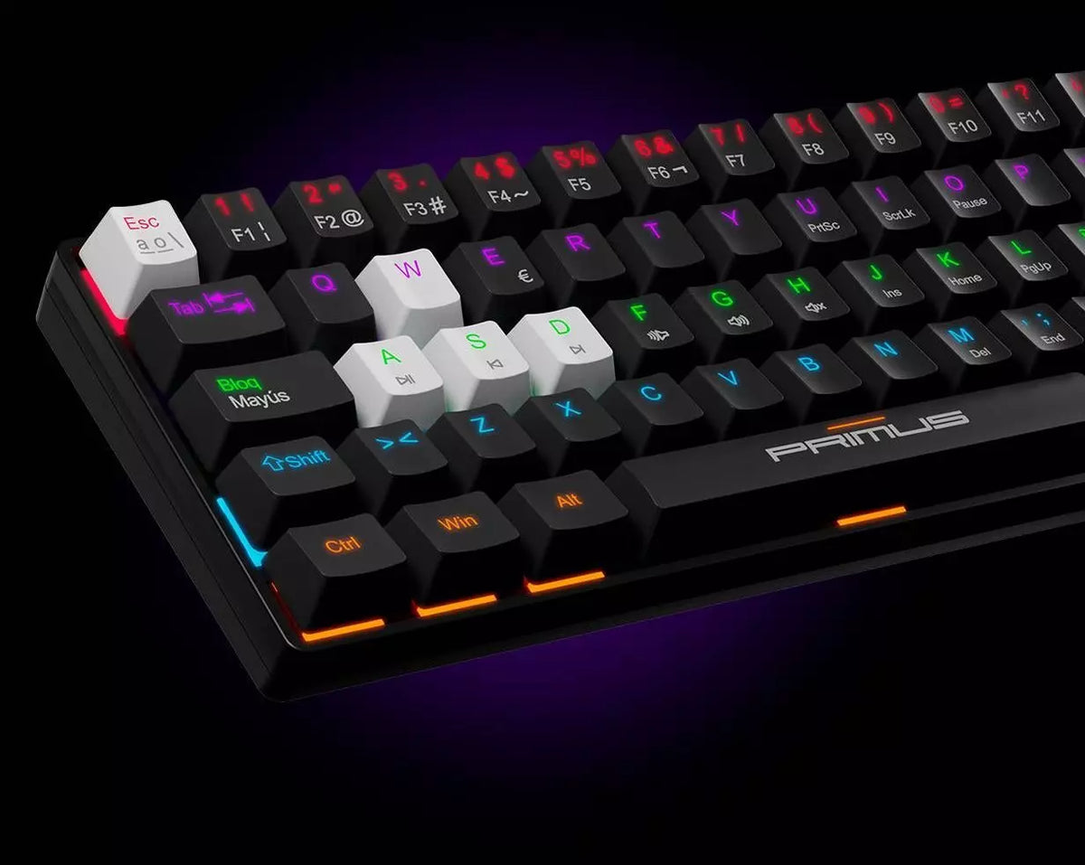 🎮 Teclado Primus – Estilo Gamer Compacto RGB 🖤✨