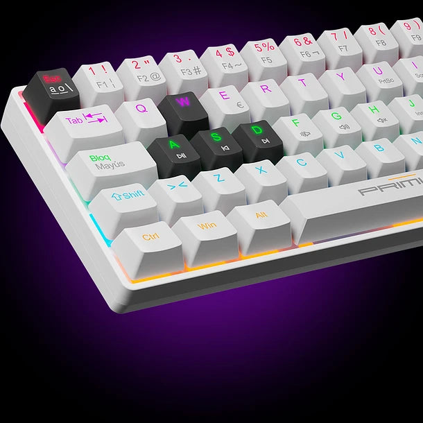 🎮 Teclado Primus – Estilo Gamer Compacto RGB 🖤✨
