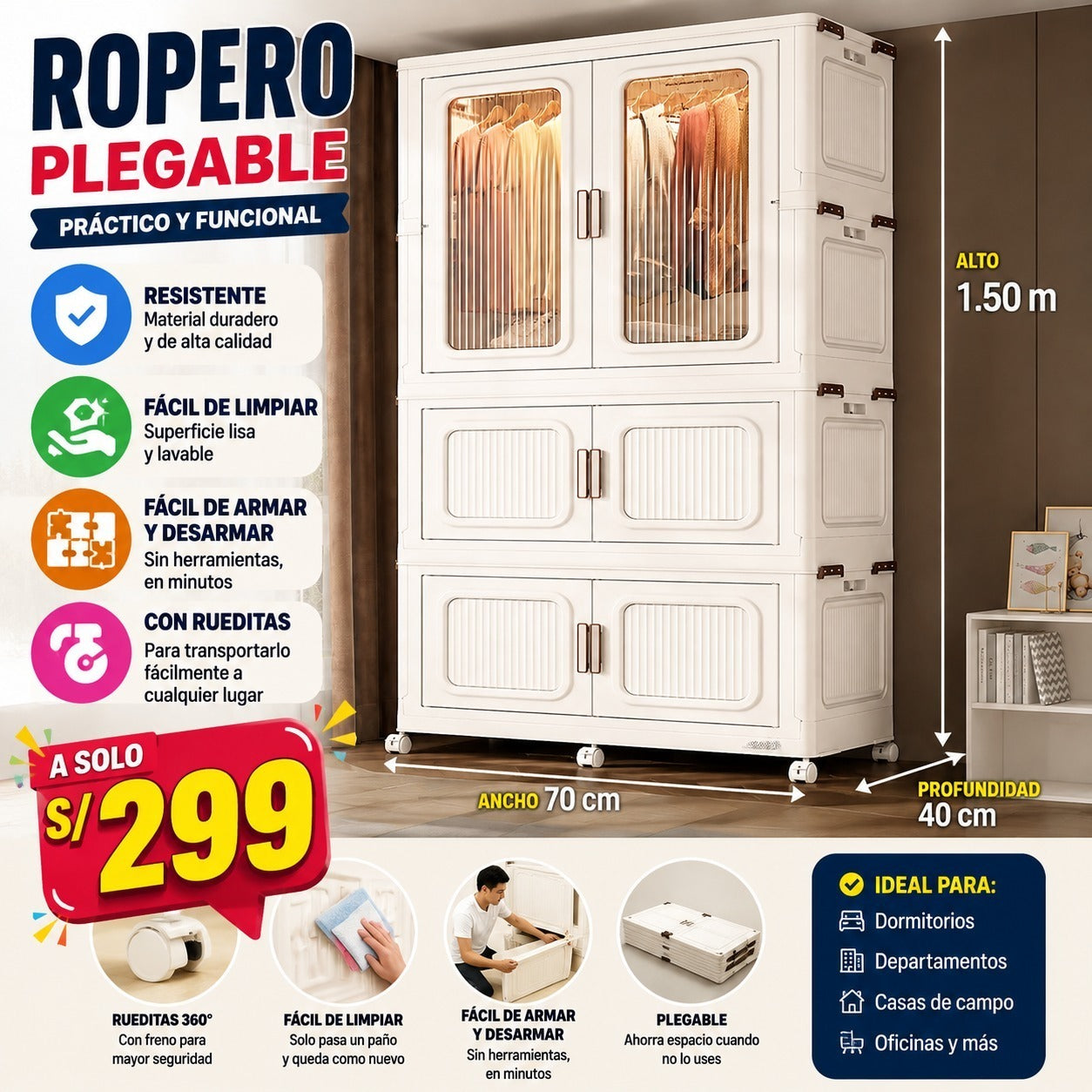 ROPERO GIGANTE PLEGABLE